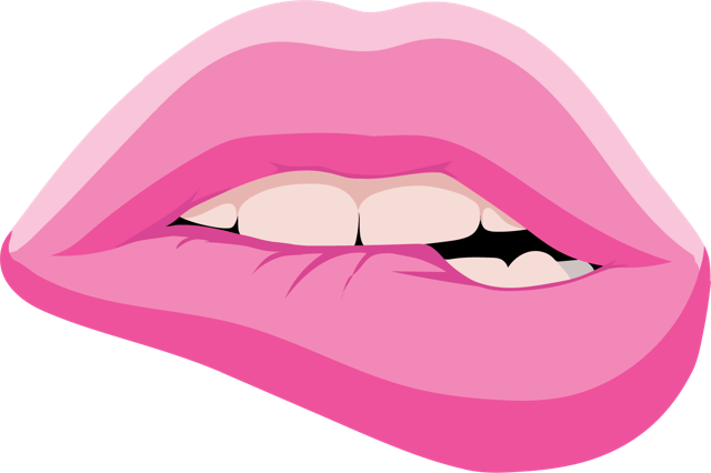 OOH MAMI logo: pink lips biting